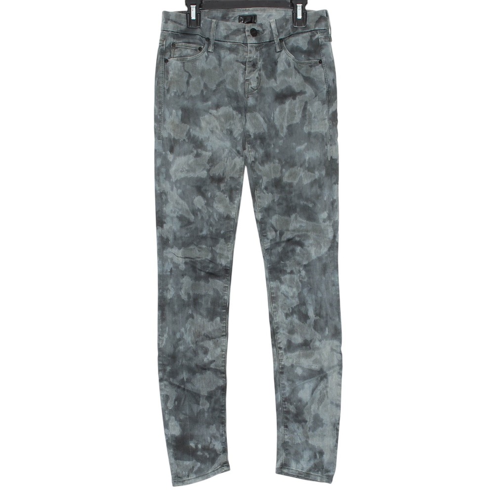 Mother The Looker Skinny Jeans Tie Dye Low Rise Statement Grunge Casual Gray 25